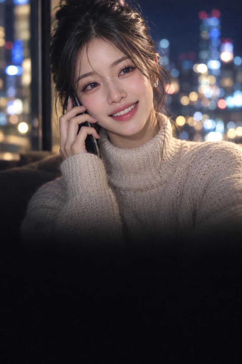 전화기를 든 가상 인물 Emma